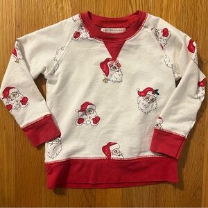 The Beaufort Bonnet Company Santa Print Sweater in Red and White